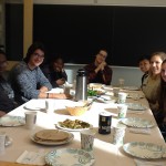 Arabic 101 class waiting to enjoy breakfast