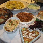 Typical German spread for Oktoberfest