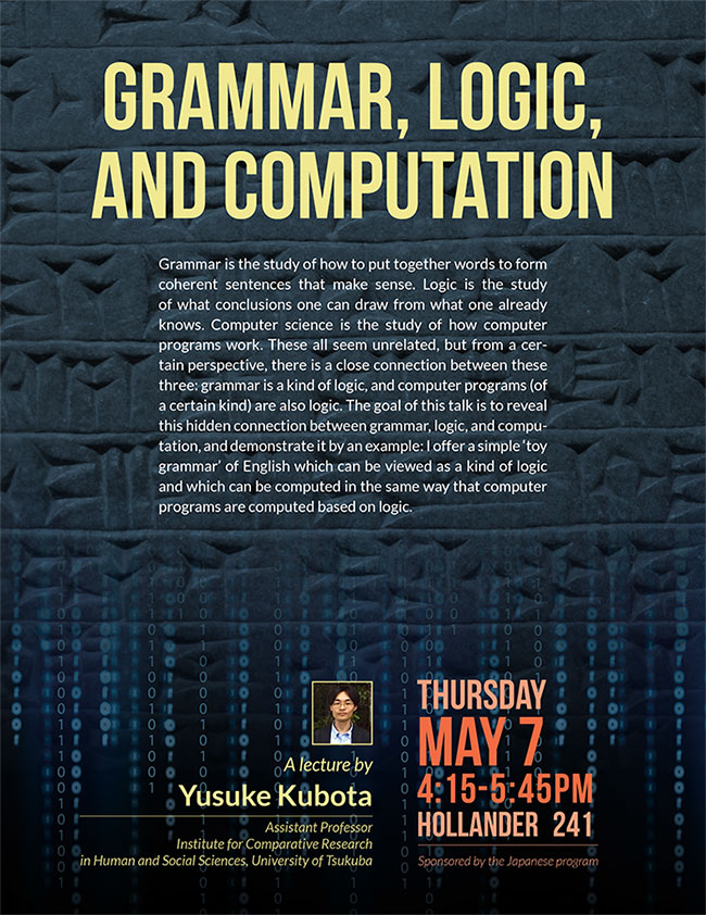 Grammar, Logic, and Computation poster