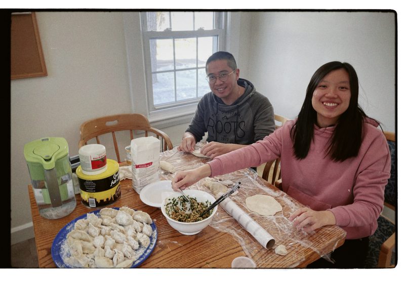 Making dumplings for Chinese new year, 2022