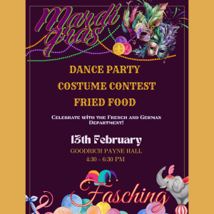 poster advertising the mardi gras fasching event