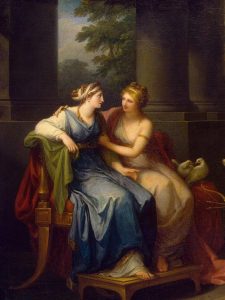 detail from Angelica Kauffman, “Venus Induces Helen to Fall in Love with Paris,” 1790. State Hermitage Museum, St. Petersburg.